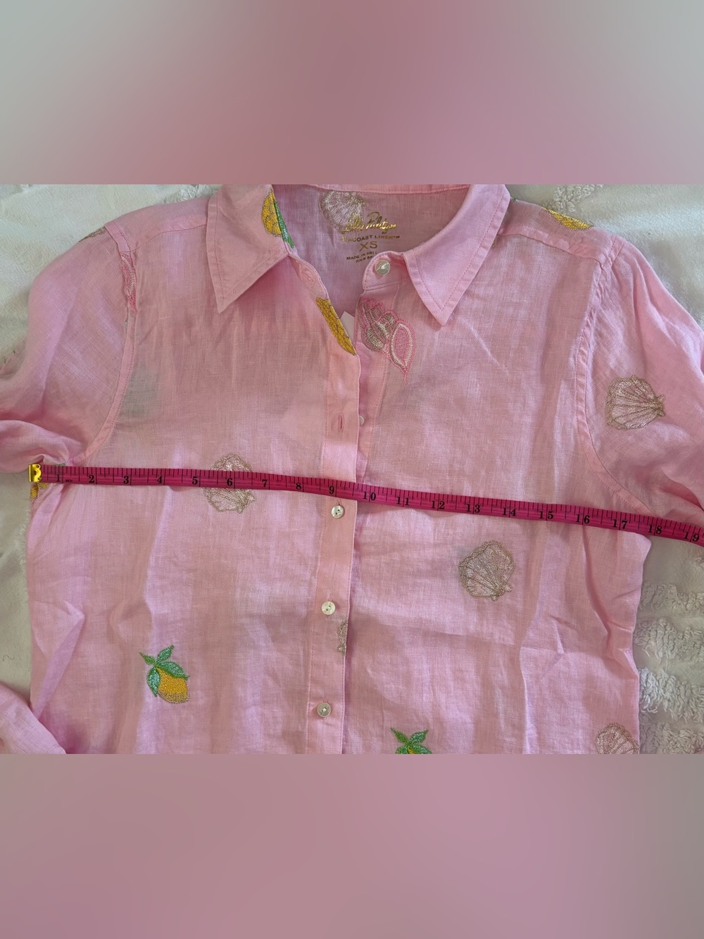 Lilly Pulitzer Pink Seacoast Linen with Happy Hour Embroidery🍸🌴 - Picture 13 of 16